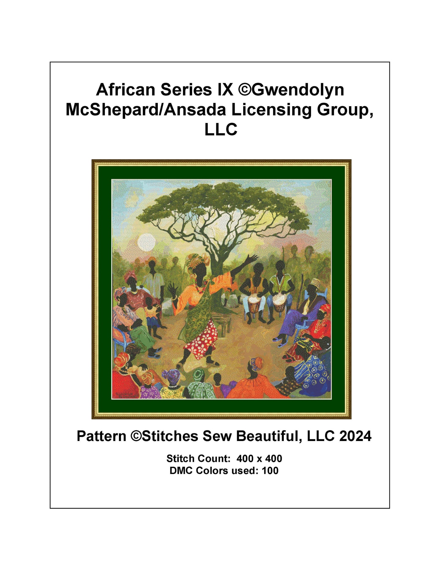 African Series IX cross stitch pattern by Gwendolyn McShepard/Ansada Art Licensing Group, LLC