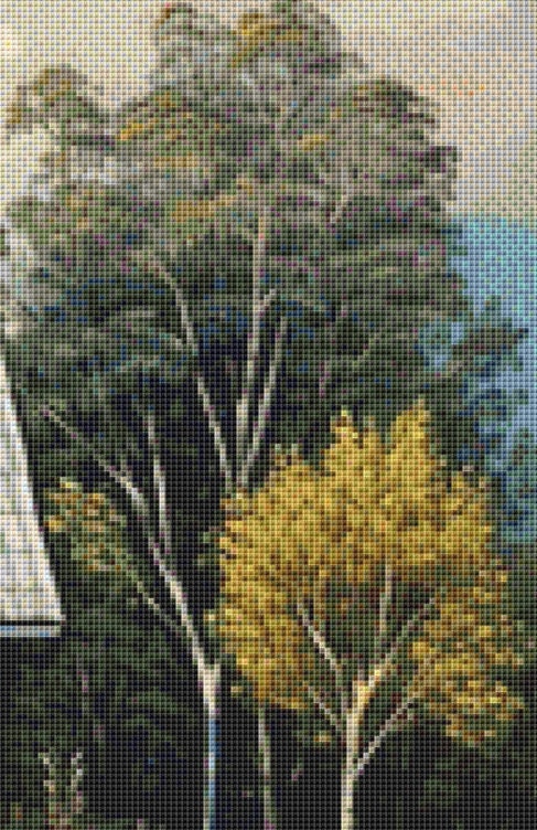 Blue House and Flowers (Max Colors) cross stitch pattern by Eder Jose Rosa