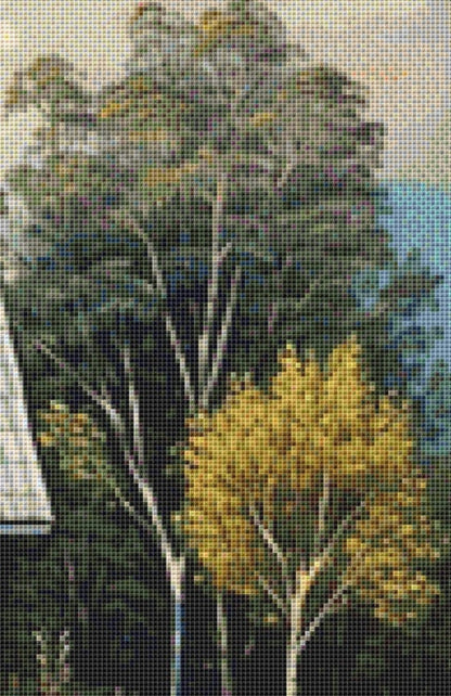Blue House and Flowers (Max Colors) cross stitch pattern by Eder Jose Rosa