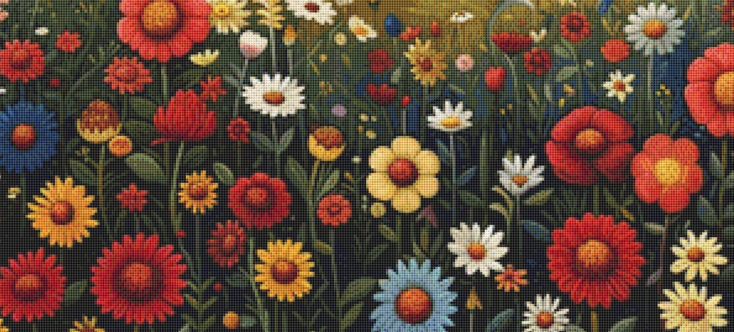 Blue House and Flowers (Max Colors) cross stitch pattern by Eder Jose Rosa