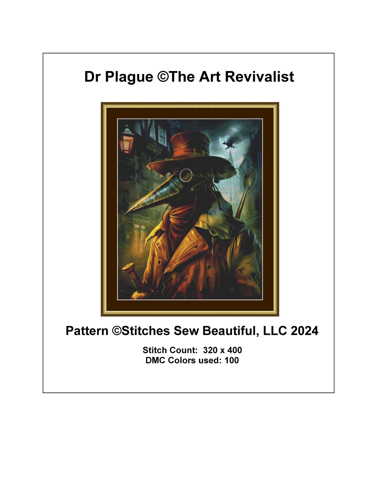 Dr Plague cross stitch pattern by The Art Revivalist