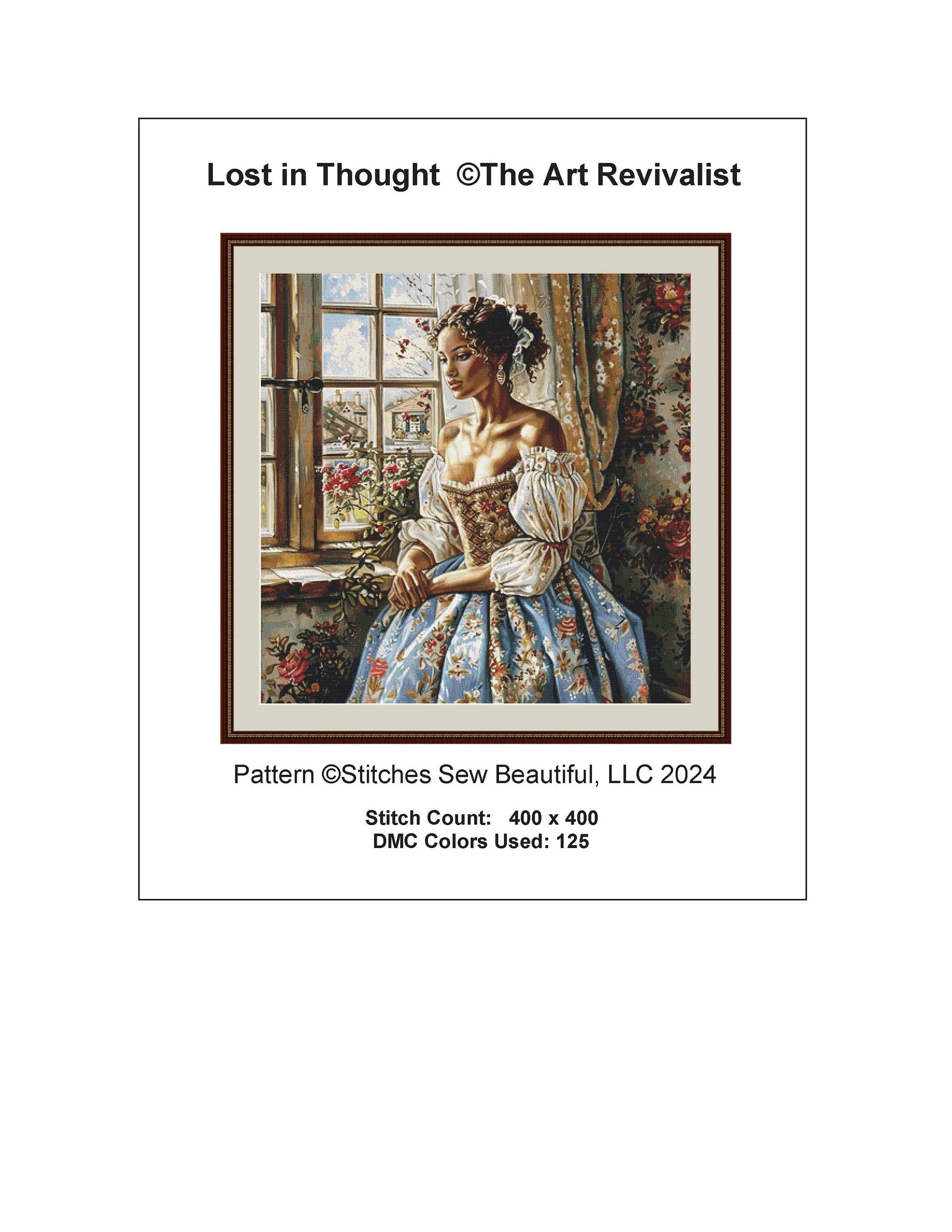 Lost in Thought cross stitch pattern by The Art Revivalist