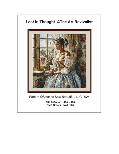 Lost in Thought cross stitch pattern by The Art Revivalist