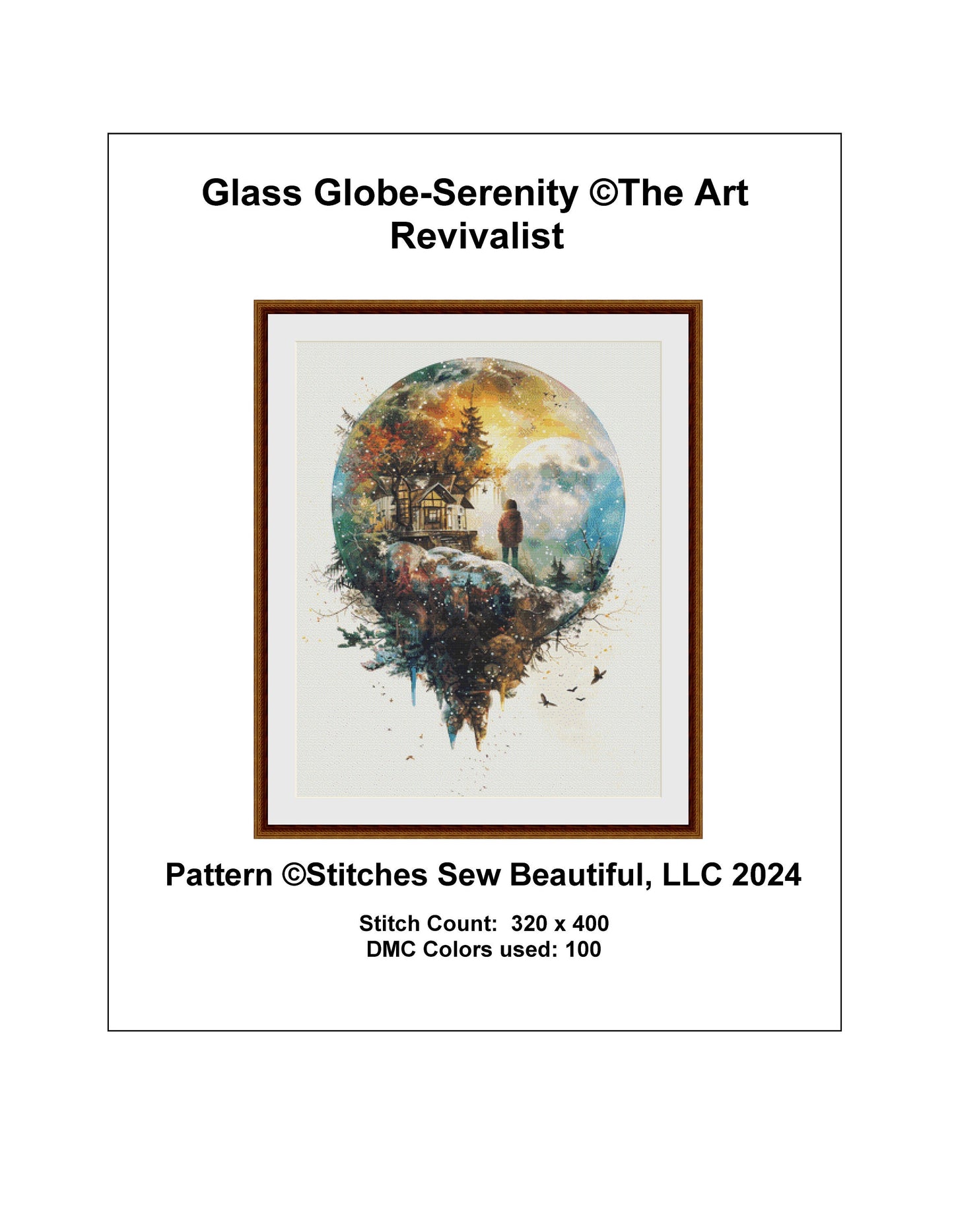 Glass Globe-Serenity cross stitch pattern by The Art Revivalist