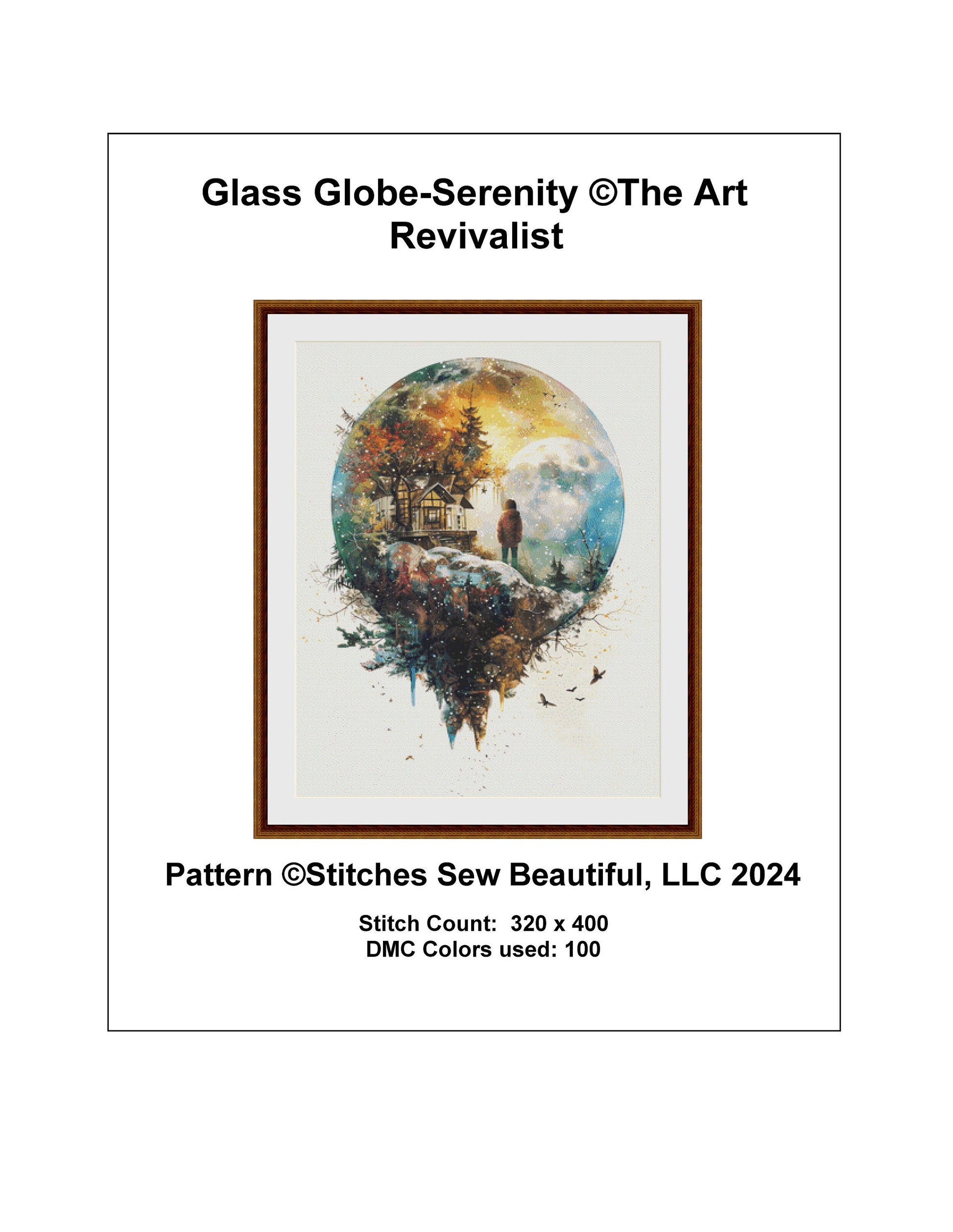 Glass Globe-Serenity cross stitch pattern by The Art Revivalist