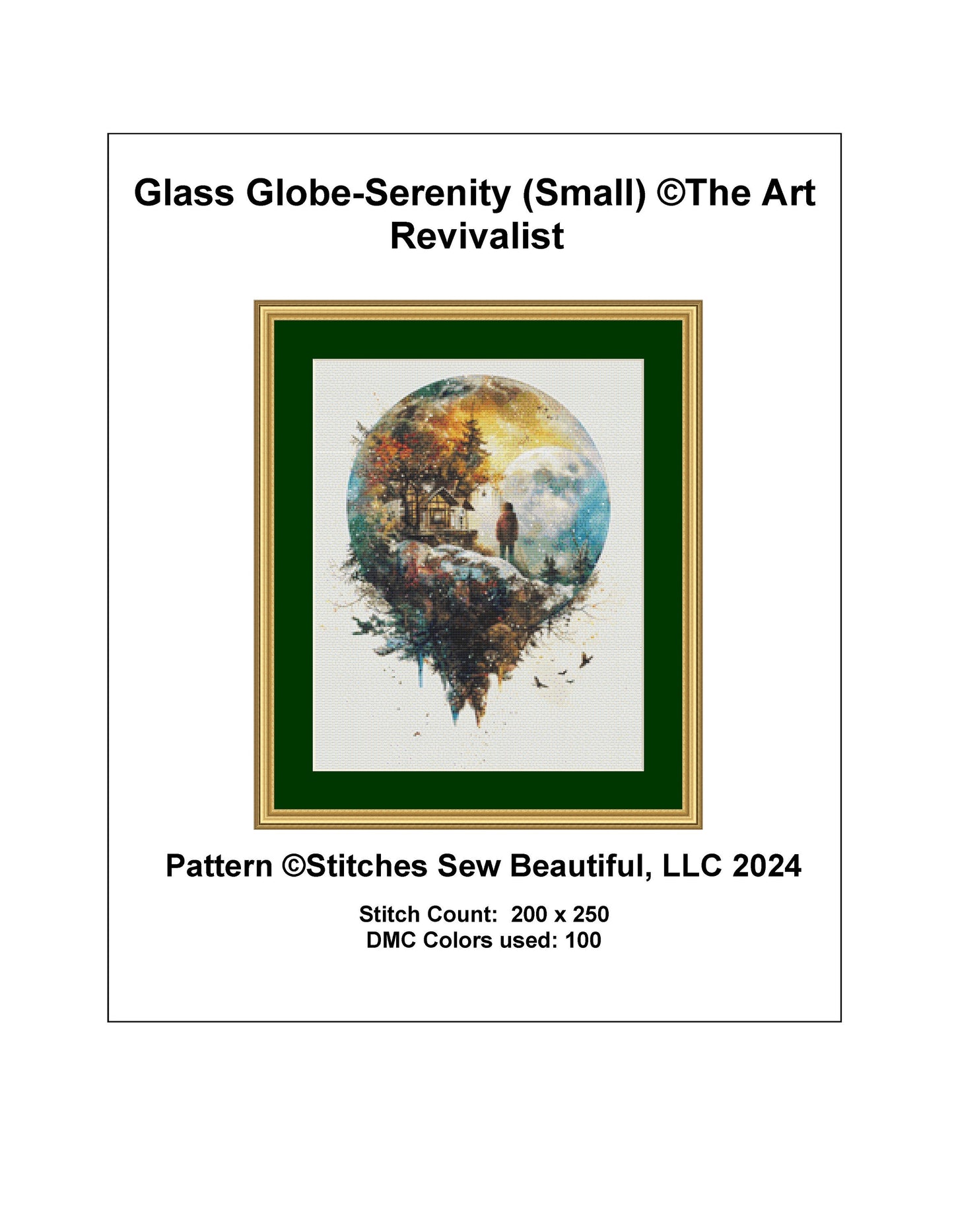 Glass Globe-Serenity (Small) cross stitch pattern by The Art Revivalist