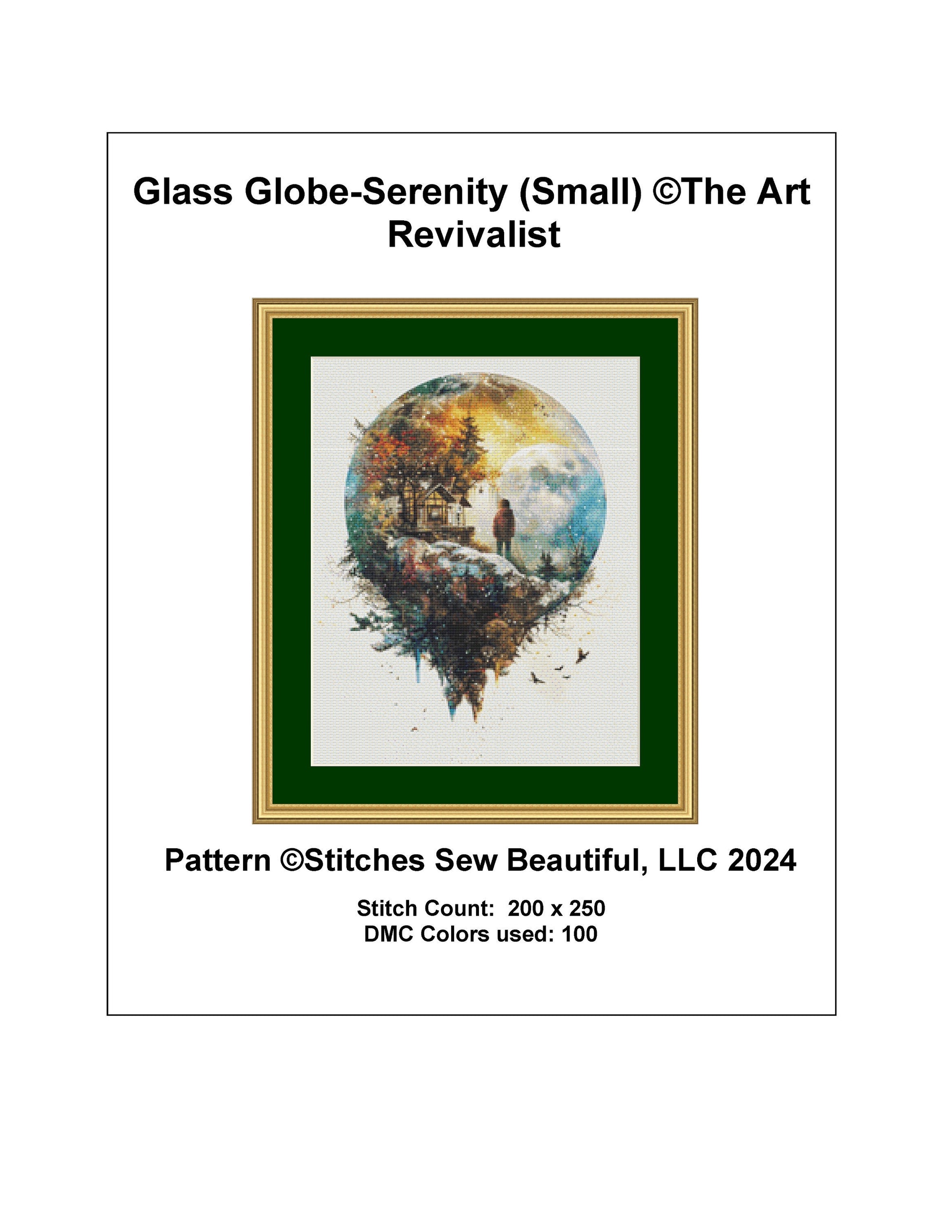 Glass Globe-Serenity (Small) cross stitch pattern by The Art Revivalist