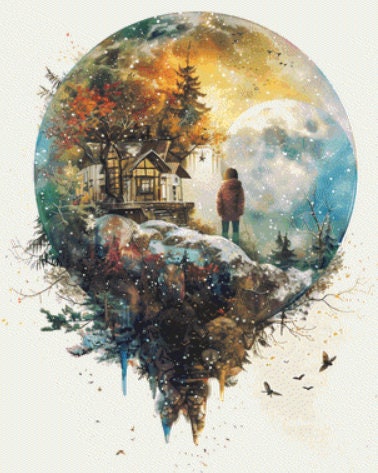 Glass Globe-Serenity (Max Colors) cross stitch pattern by The Art Revivalist