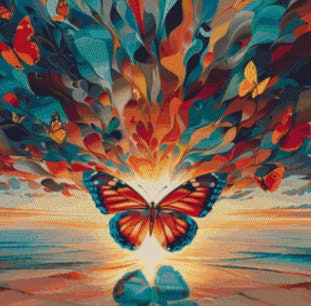 Butterfly Dreams-Surreal Symphony (Small) cross stitch pattern by The Art Revivalist