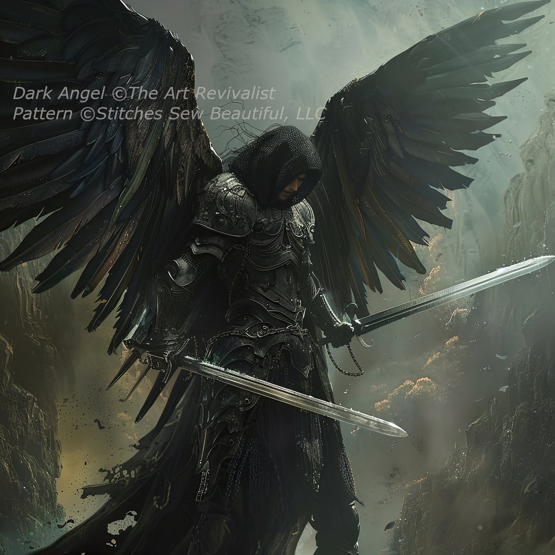 Dark Angel (Small) cross stitch pattern by The Art Revivalist