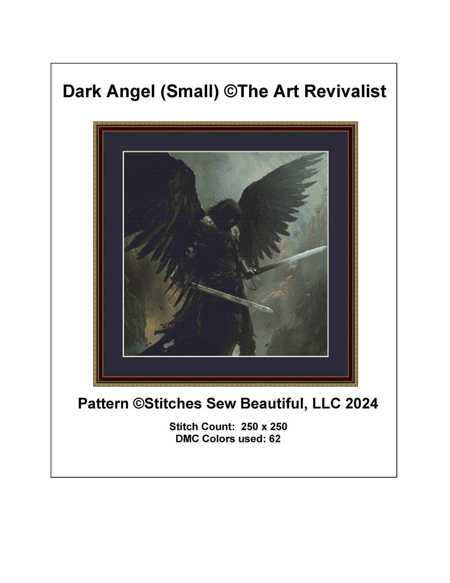 Dark Angel (Small) cross stitch pattern by The Art Revivalist