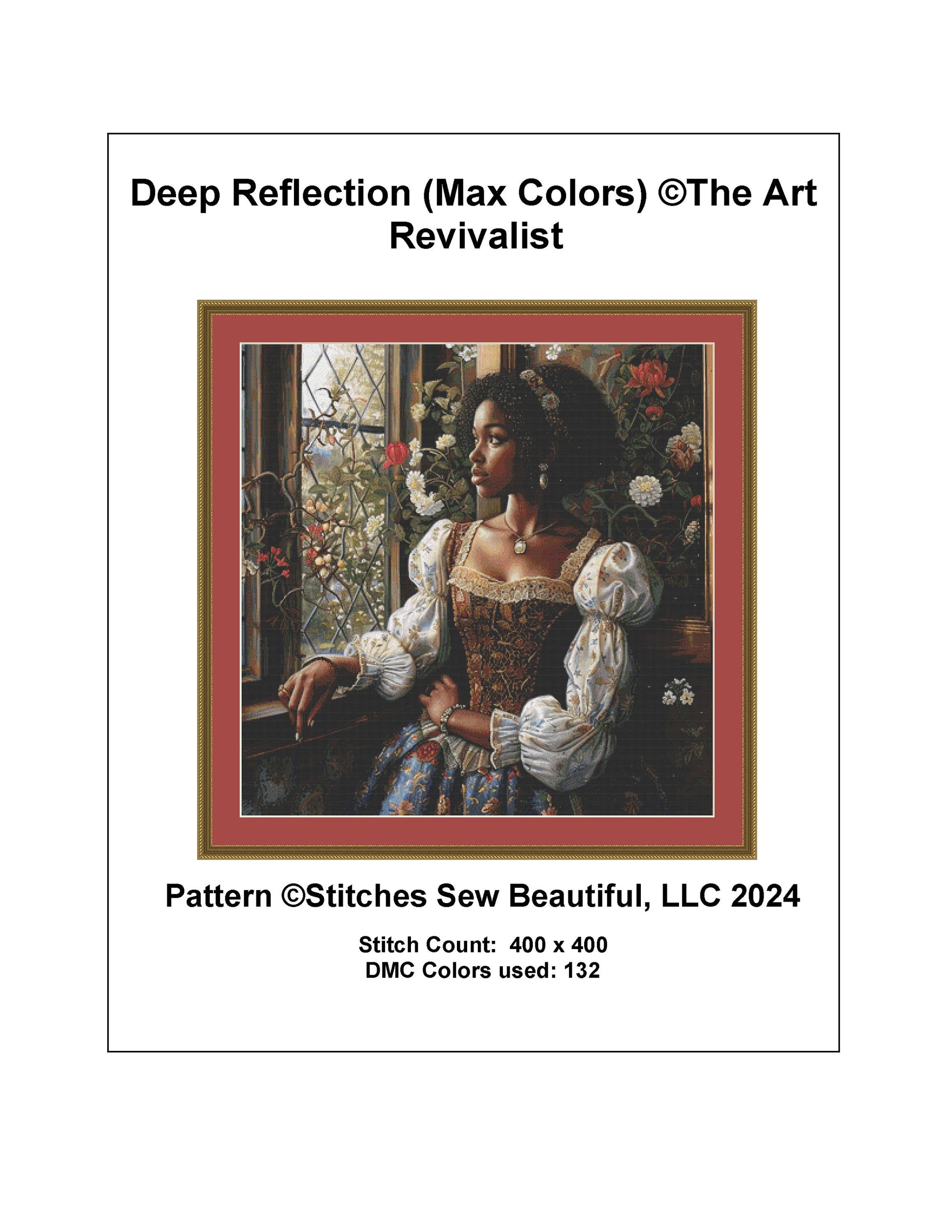 Deep Reflection (Max Colors) cross stitch pattern by The Art Revivalist
