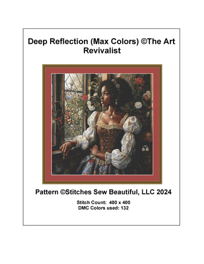 Deep Reflection (Max Colors) cross stitch pattern by The Art Revivalist