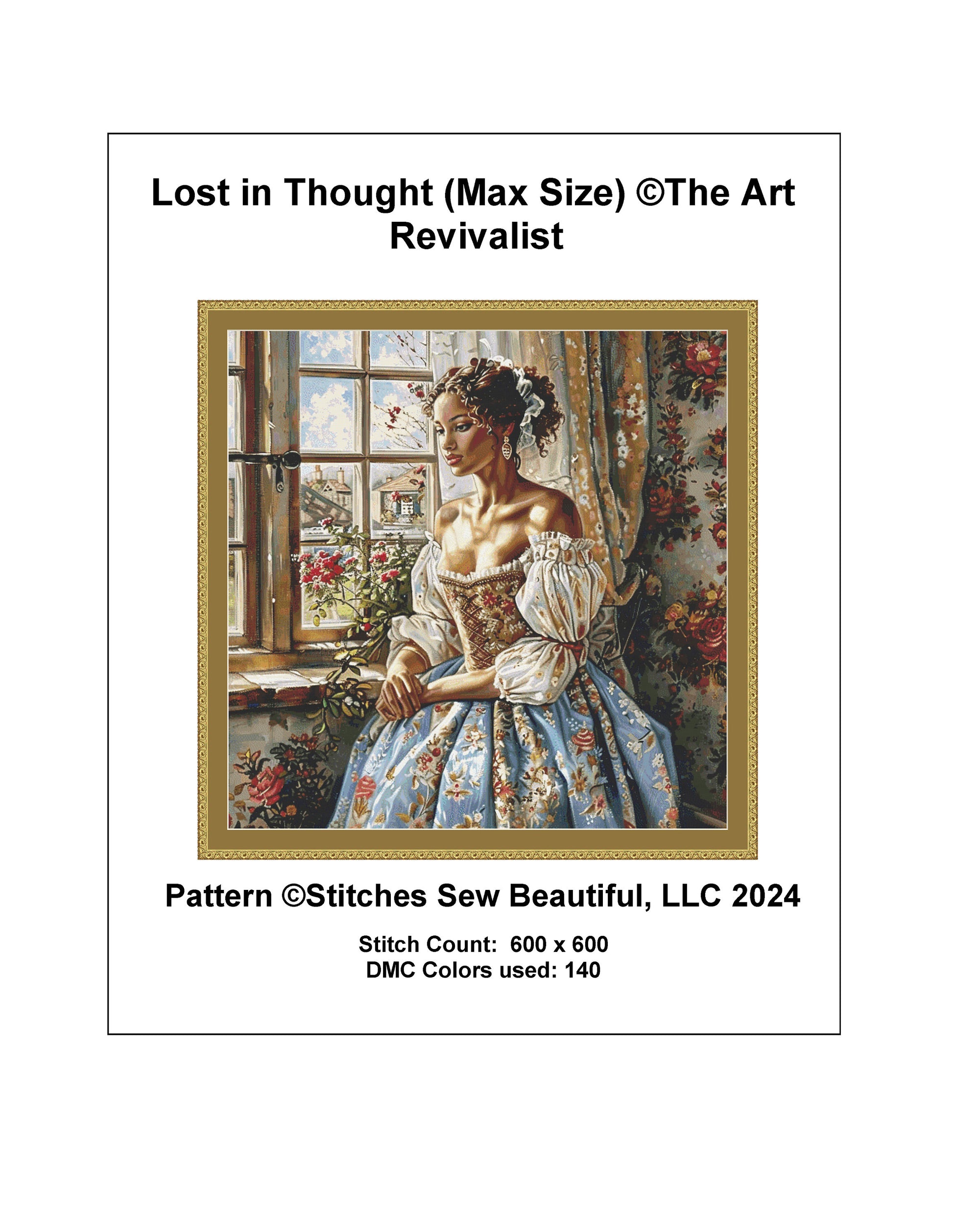 Lost in Thought (Max Size) cross stitch pattern by The Art Revivalist