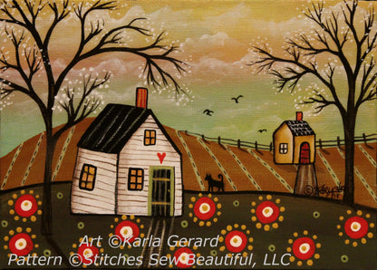 Red Flowers 1 cross stitch patttern by Karla Gerard