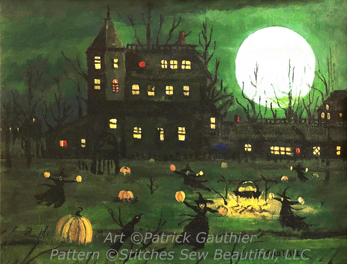 Boiling Pumpkins cross stitch pattern by Patrick Gauthier