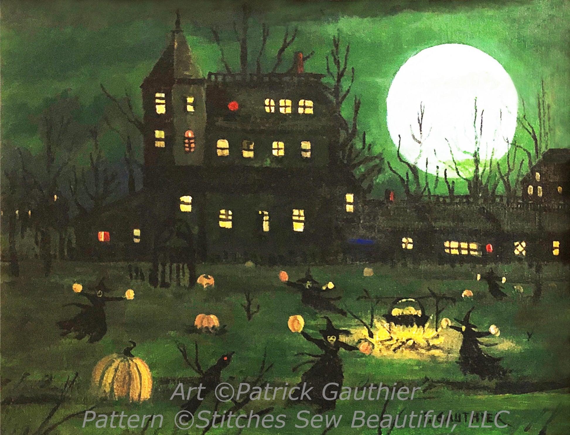 Boiling Pumpkins cross stitch pattern by Patrick Gauthier