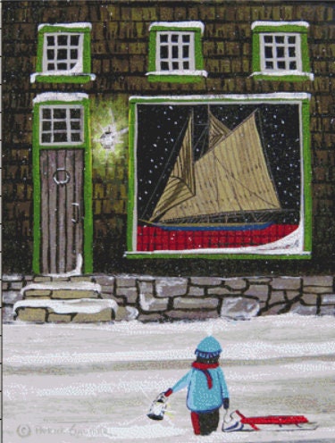 Boat in the Window cross stitch pattern by Patrick Gauthier