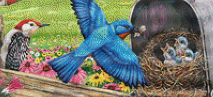 Home Sweet Home Blue Bird and Mailbox (Max Colors) cross stitch pattern by Rose Mary Berlin/Ansada Art Licensing Group, LLC