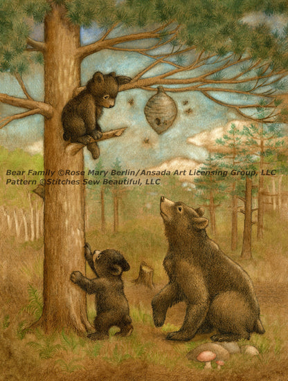 Bear Family cross stitch pattern by Rose Mary Berlin/Ansada Licensing Group, LLC