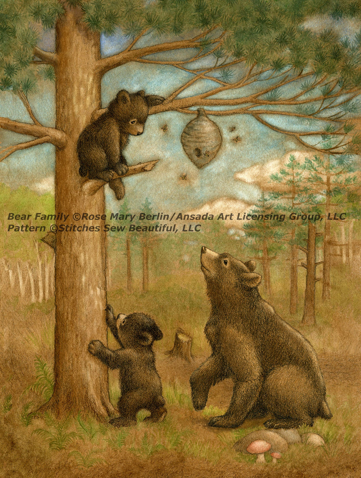 Bear Family cross stitch pattern by Rose Mary Berlin/Ansada Licensing Group, LLC