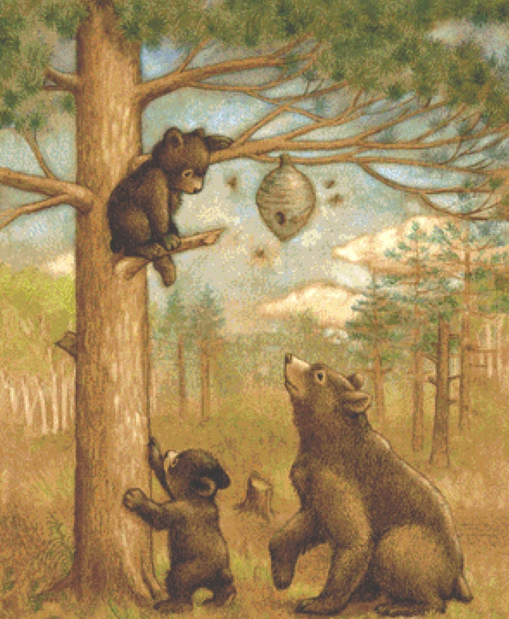 Bear Family cross stitch pattern by Rose Mary Berlin/Ansada Licensing Group, LLC