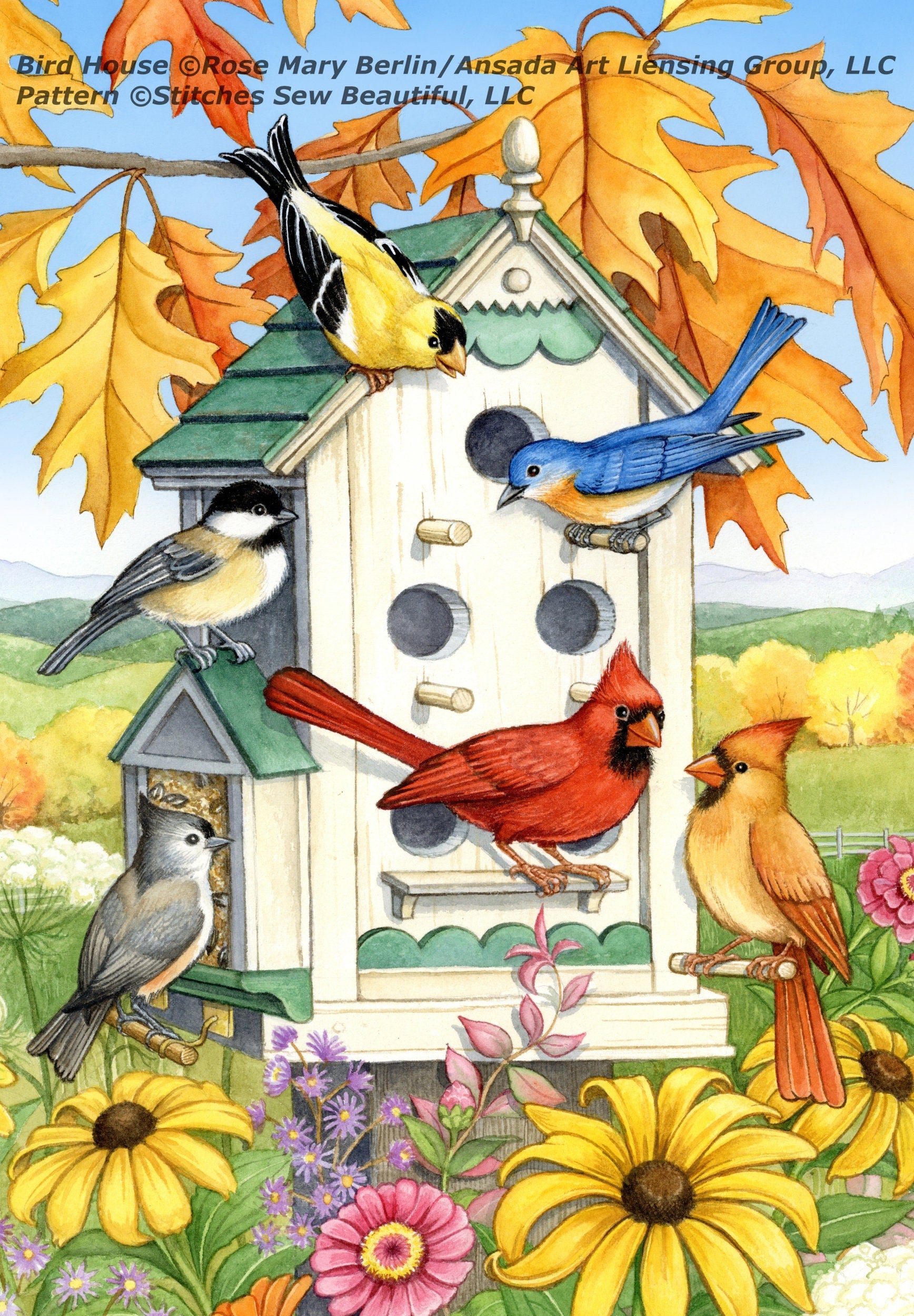 Bird House cross stitch pattern by Rose Mary Berlin/Ansada Art Licensing Group, LLC