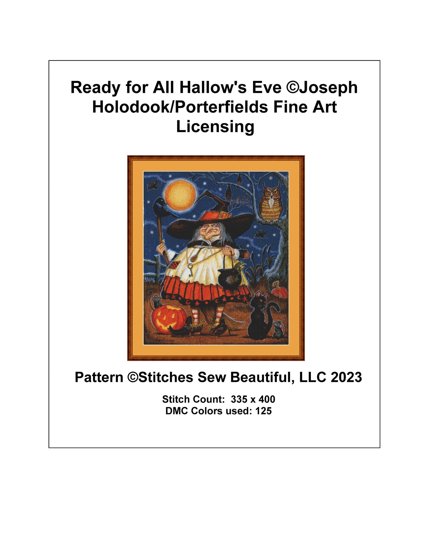 Ready for All Hallow's Eve cross stitch pattern by Joseph Holodook/Porterfields Fine Art Licensing