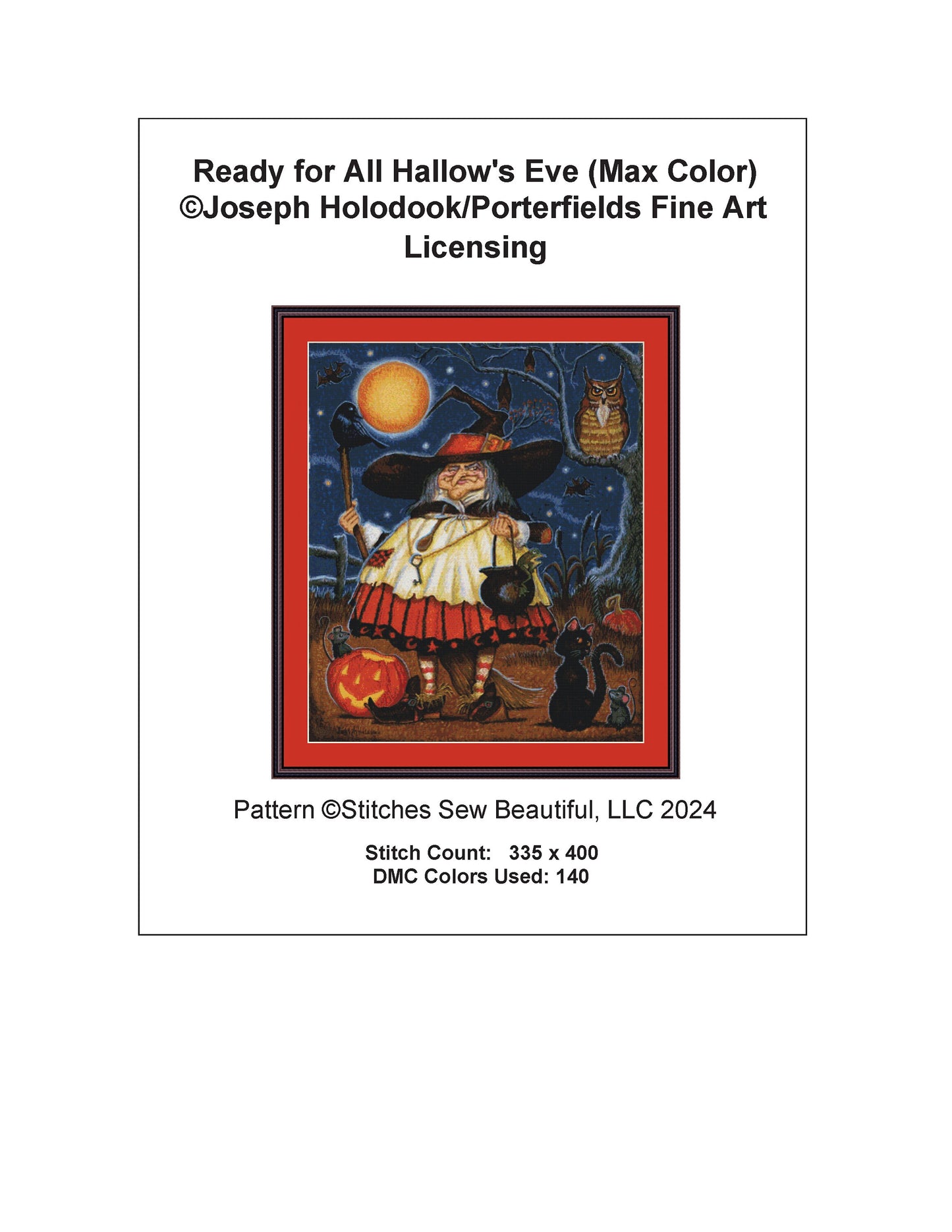 Ready for All Hallow's Eve (Max Colors) cross stitch pattern by Joseph Holodook/Porterfields Fine Art Licensing