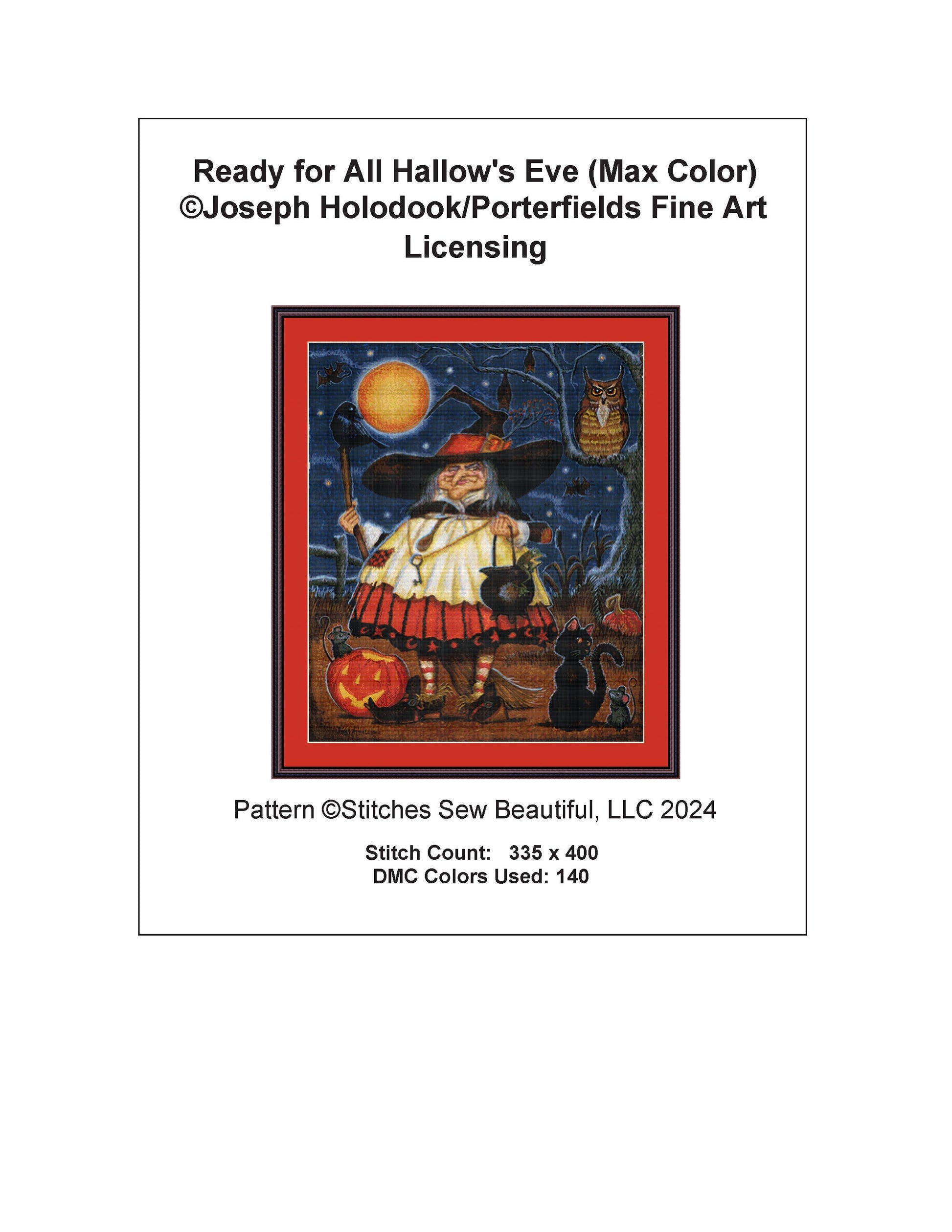 Ready for All Hallow's Eve (Max Colors) cross stitch pattern by Joseph Holodook/Porterfields Fine Art Licensing