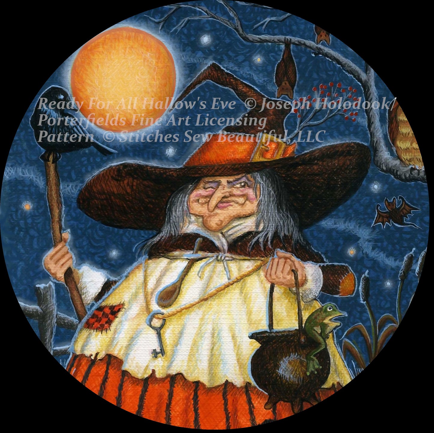 Ready for All Hallow's Eve (Round) cross stitch pattern by Joseph Holodook/Porterfields Fine Art Licensing