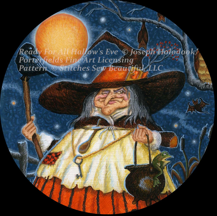 Ready for All Hallow's Eve (Round) cross stitch pattern by Joseph Holodook/Porterfields Fine Art Licensing