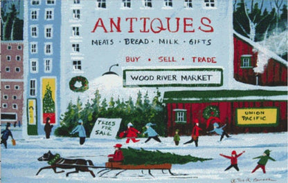 Wood River Market cross stitch pattern by Patrick Gauthier