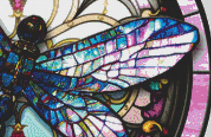 Stained Glass Dragonfly 2 cross stitch pattern by IvyCottageHome