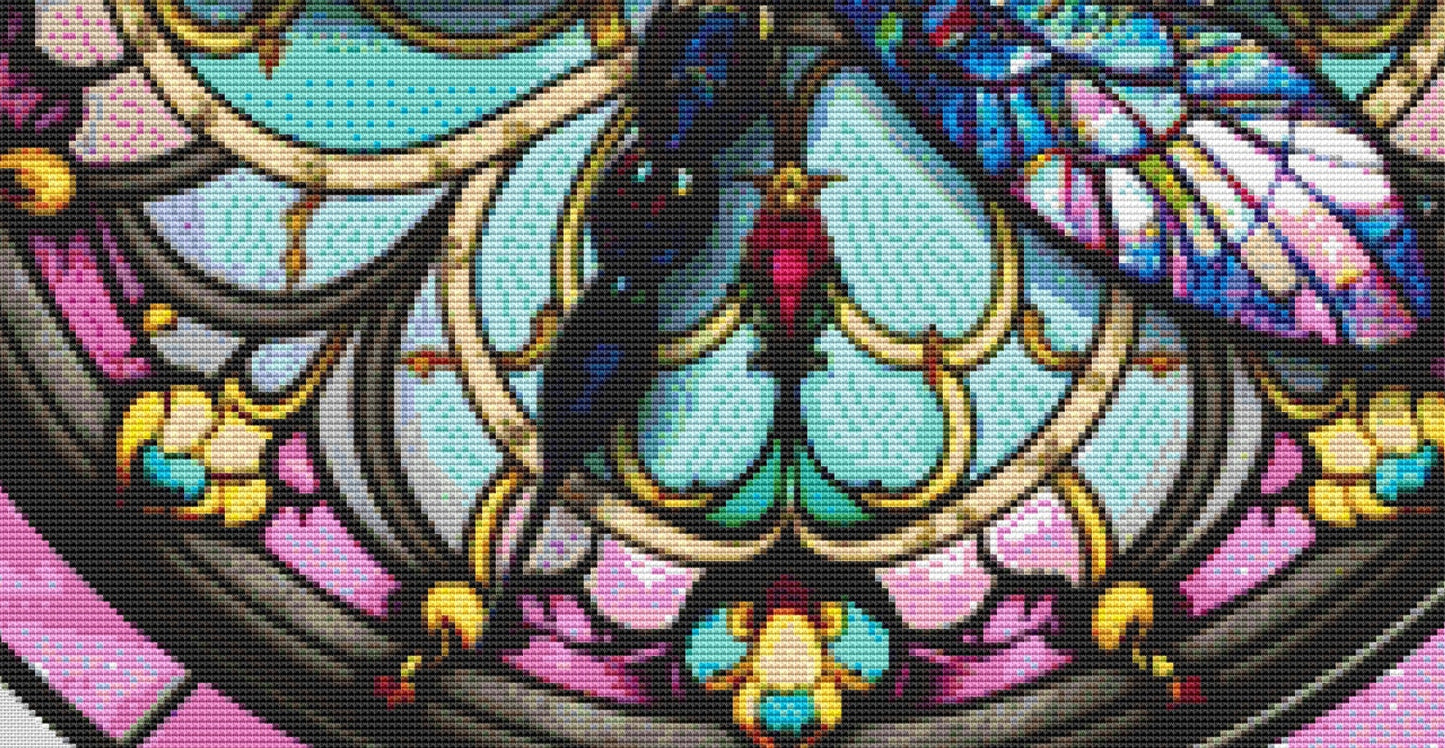 Stained Glass Dragonfly 2 cross stitch pattern by IvyCottageHome