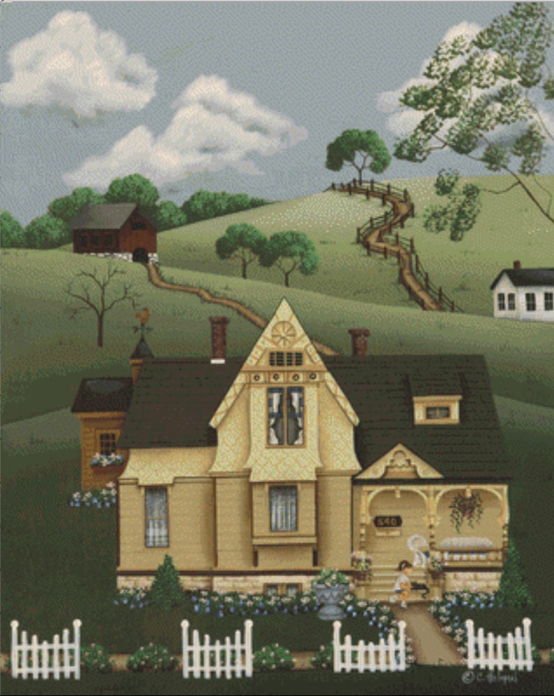 Fairhill Farm cross stitch pattern by Catherine Holman/Ansada Art Licensing Group, LLC
