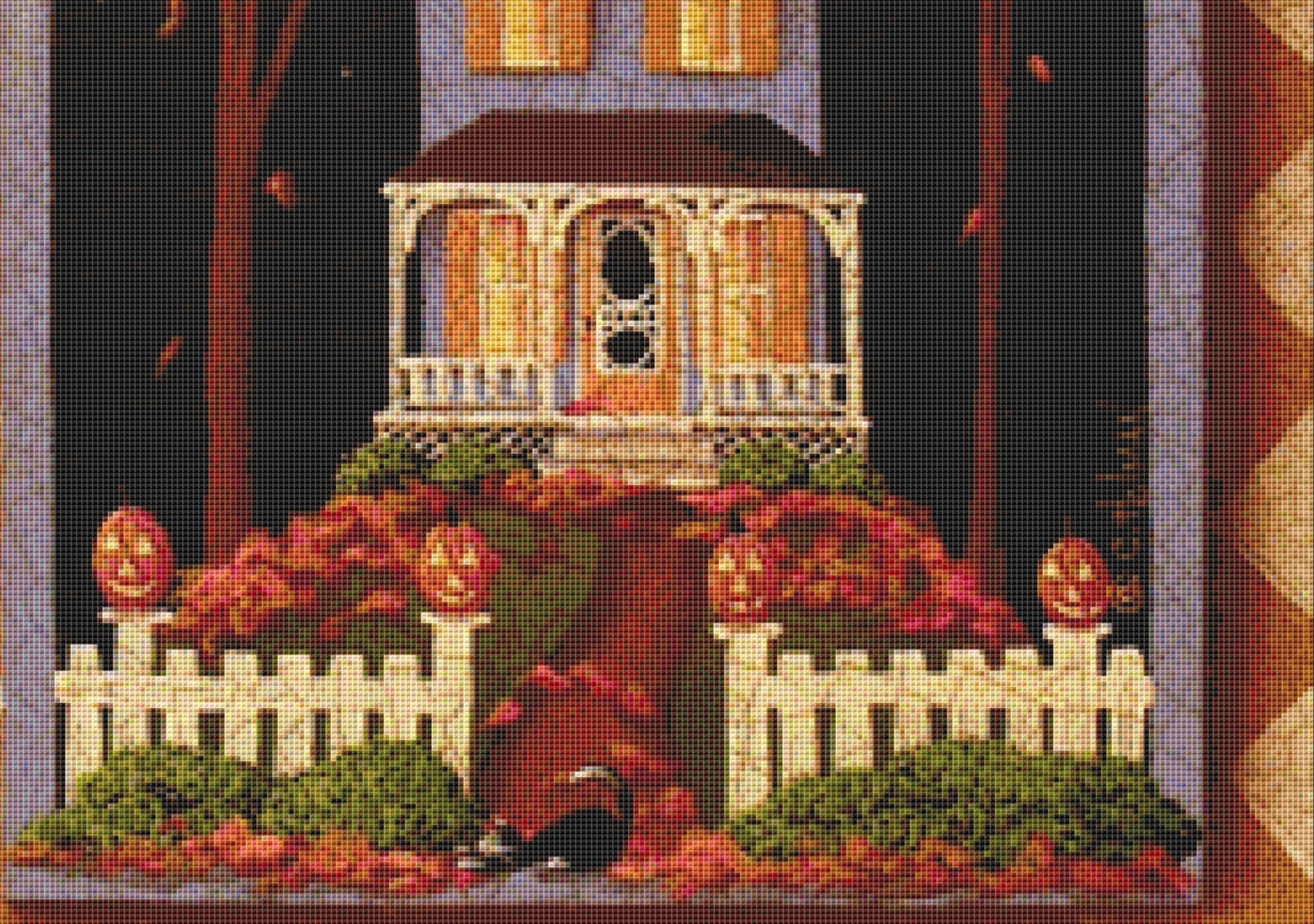 Halloween Hill cross stitch pattern by Catherine Holman/Ansada Art Licensing Group, LLC