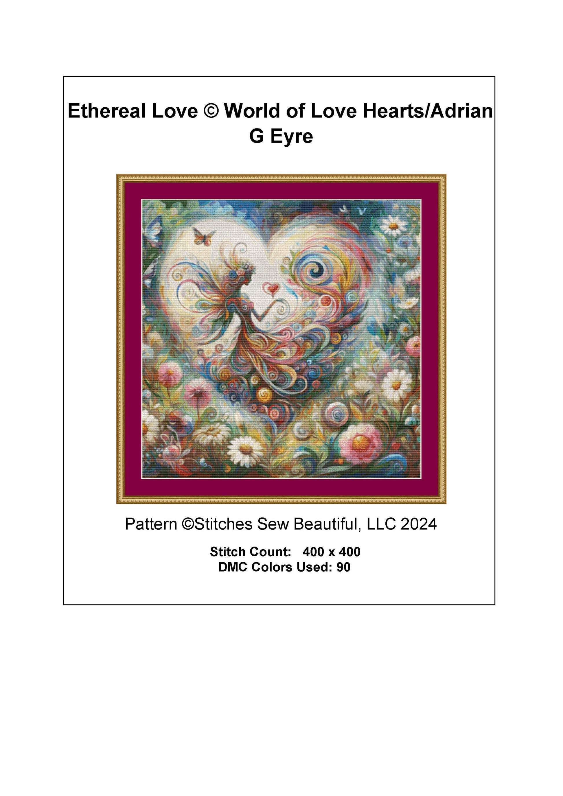Ethereal Love cross stitch pattern by World of Love Hearts/Adrian G Eyre