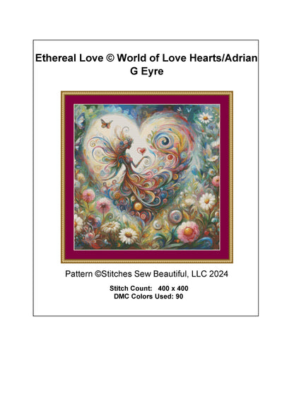 Ethereal Love cross stitch pattern by World of Love Hearts/Adrian G Eyre
