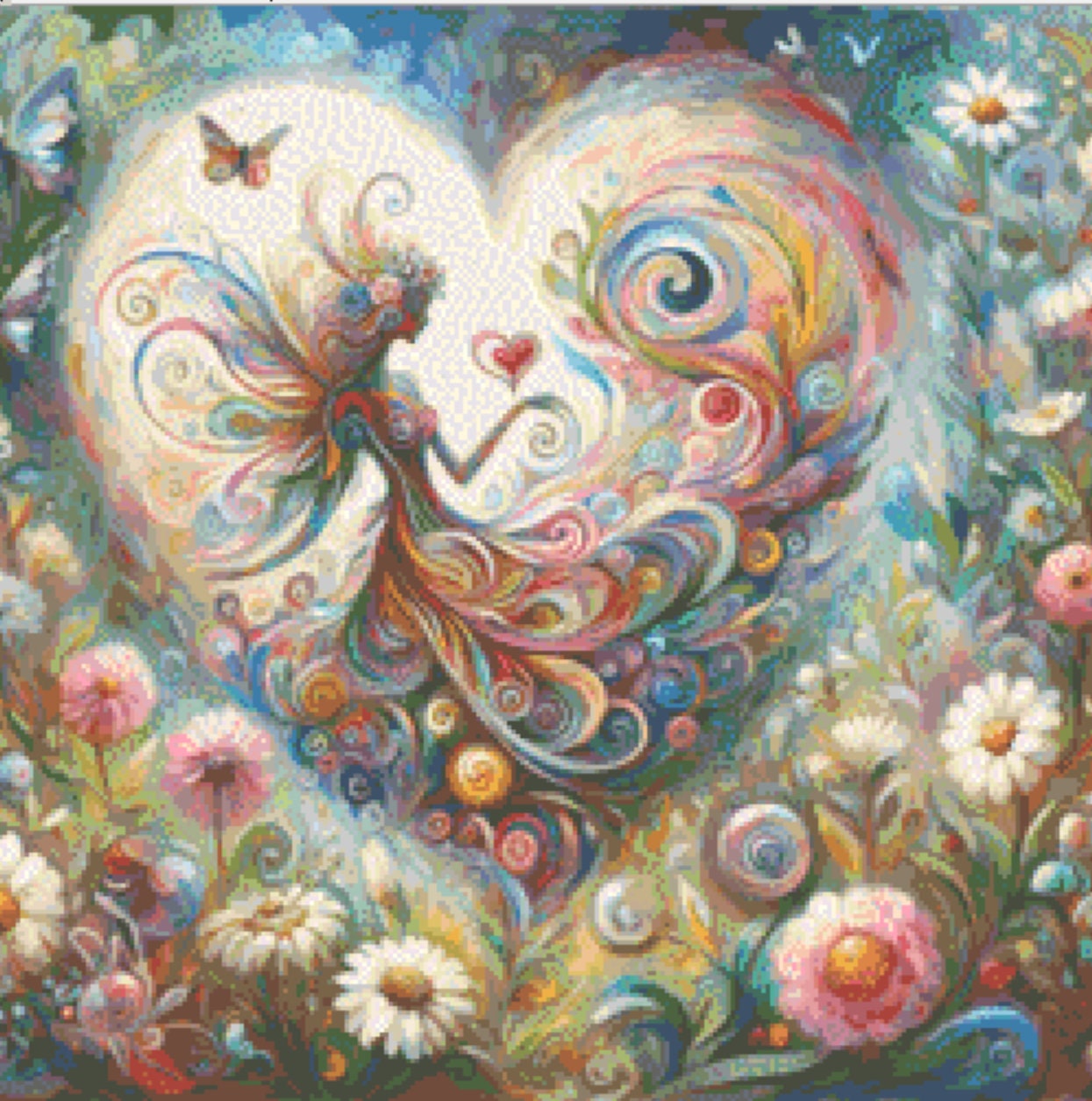 Ethereal Love (Small) cross stitch pattern by World of Love Hearts/Adrian G Eyre