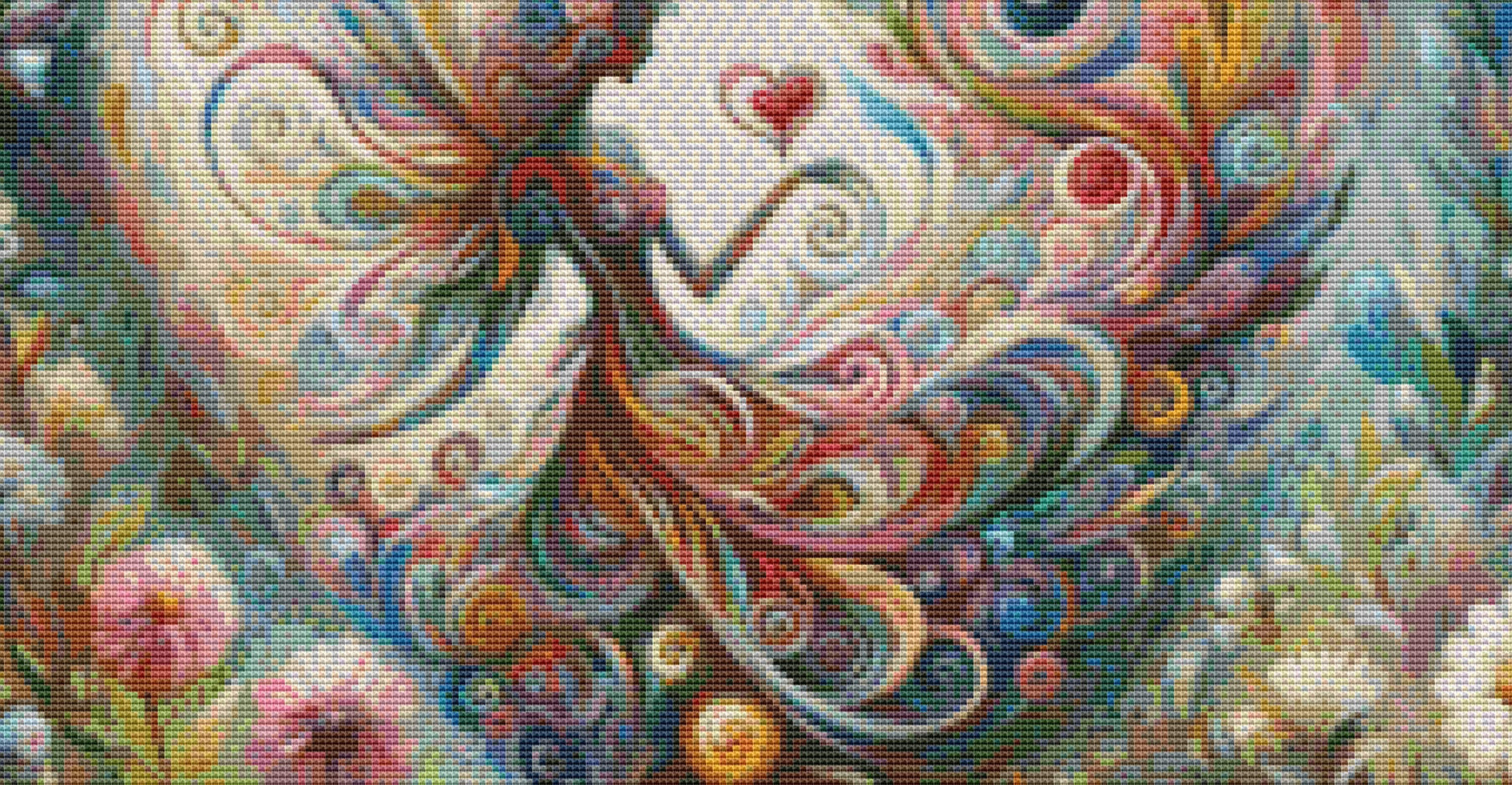 Ethereal Love (Small) cross stitch pattern by World of Love Hearts/Adrian G Eyre