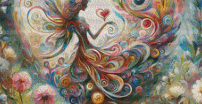 Ethereal Love (Small) cross stitch pattern by World of Love Hearts/Adrian G Eyre