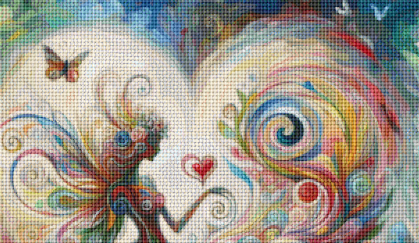 Ethereal Love (Max Colors) cross stitch pattern by World of Love Hearts/Adrian G Eyre