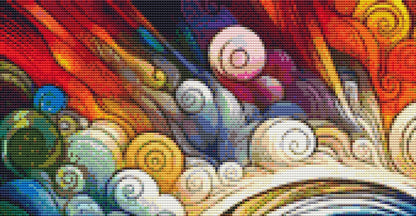 Spiral Spectrum Heart cross stitch pattern by World of Love Hearts/Adrian G. Eyre