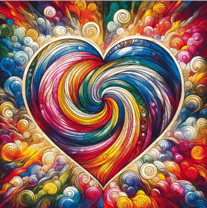 Spiral Spectrum Heart cross stitch pattern by World of Love Hearts/Adrian G. Eyre