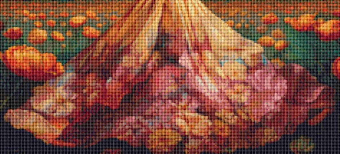 Woman in a Field of Flowers 10 (Small) cross stitch pattern by Eder Jose Rosa