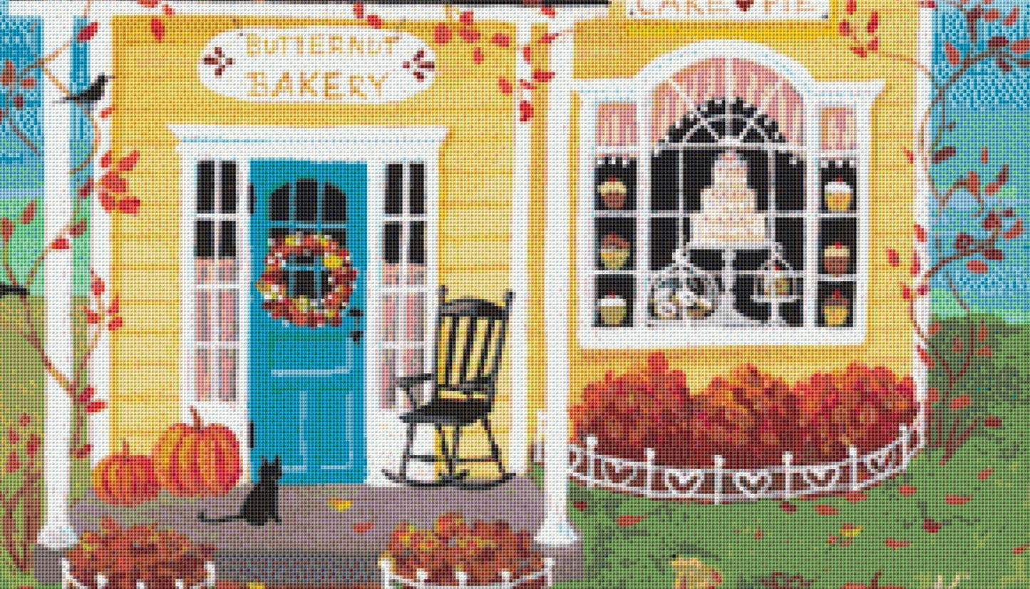 Butternut Bakery cross stitch pattern by Kim Leo licensed by JMS Art Licensing