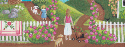 Everythings coming up Roses cross stitch pattern by Kim Leo licensed by JMS Art Licensing