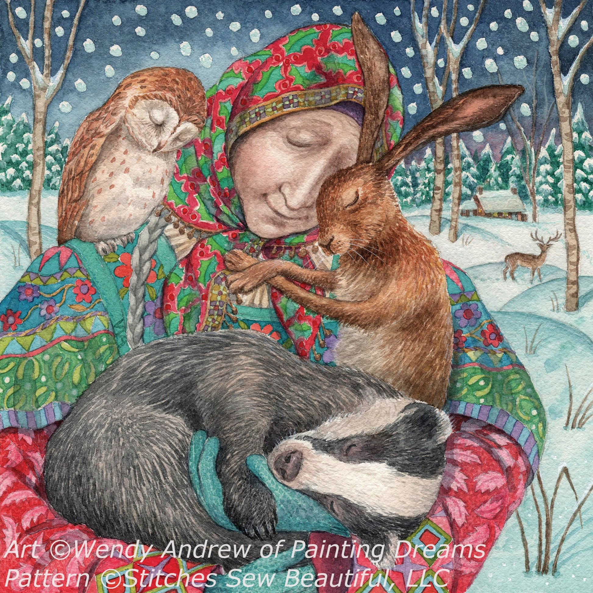 In the Arms of Grace cross stitch pattern by Wendy Andrew of PaintingDreams
