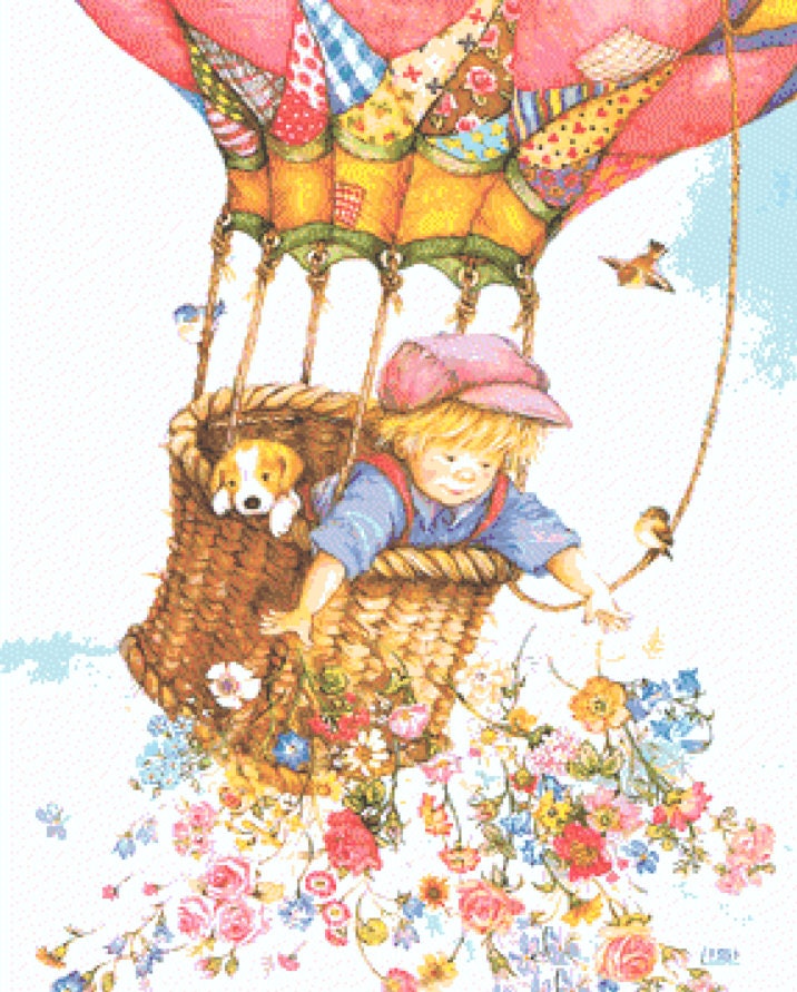 Spreading Joy cross stitch pattern by Lisi Martin/AB Pictura, Karlstad, Sweden